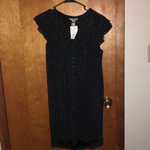 H&M Black with white polka dot short sleeve dress